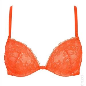 La Senza Neon Orange Front-Close Push-up Bra